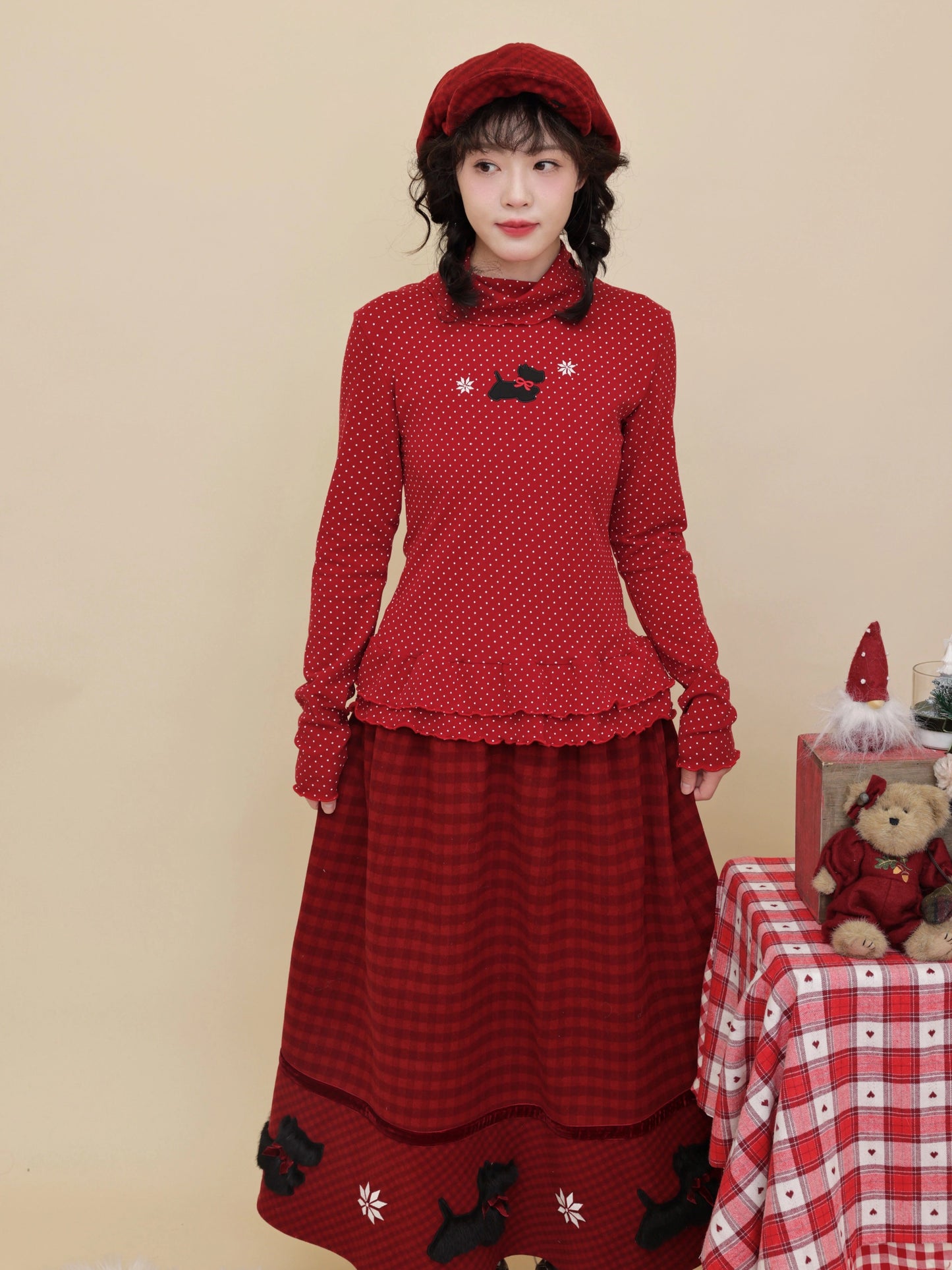 SemenCoicis - Kawaii Puppy Polka Dot Top shirt SemenCoicis