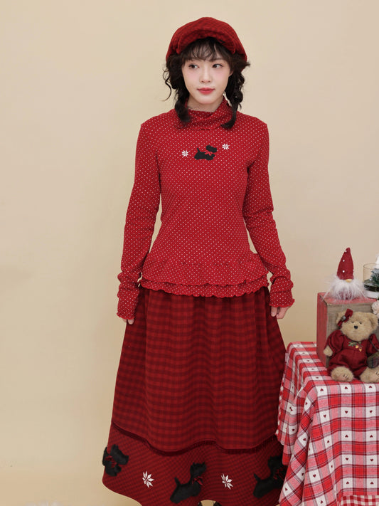 SemenCoicis - Kawaii Puppy Polka Dot Top shirt SemenCoicis