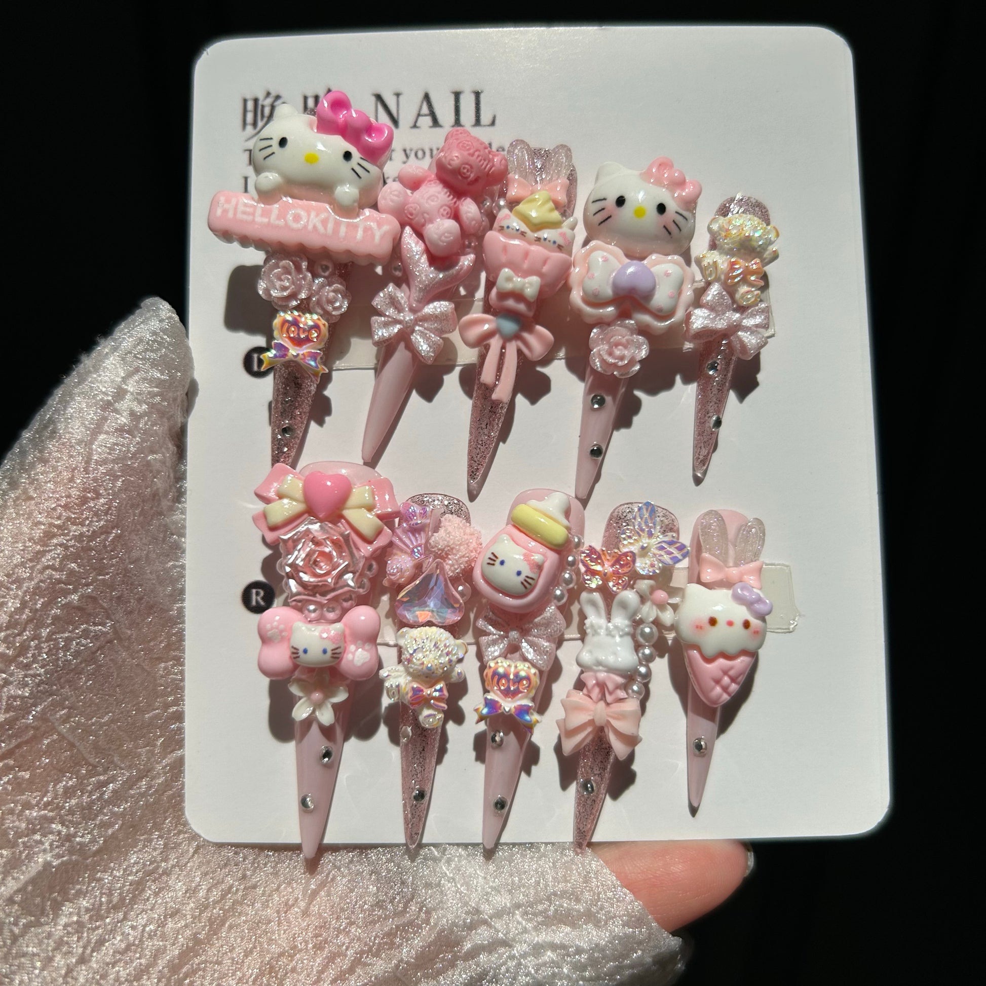 Nighty - Kawaii Pink Kitty Press-On Nails NAIL nighty