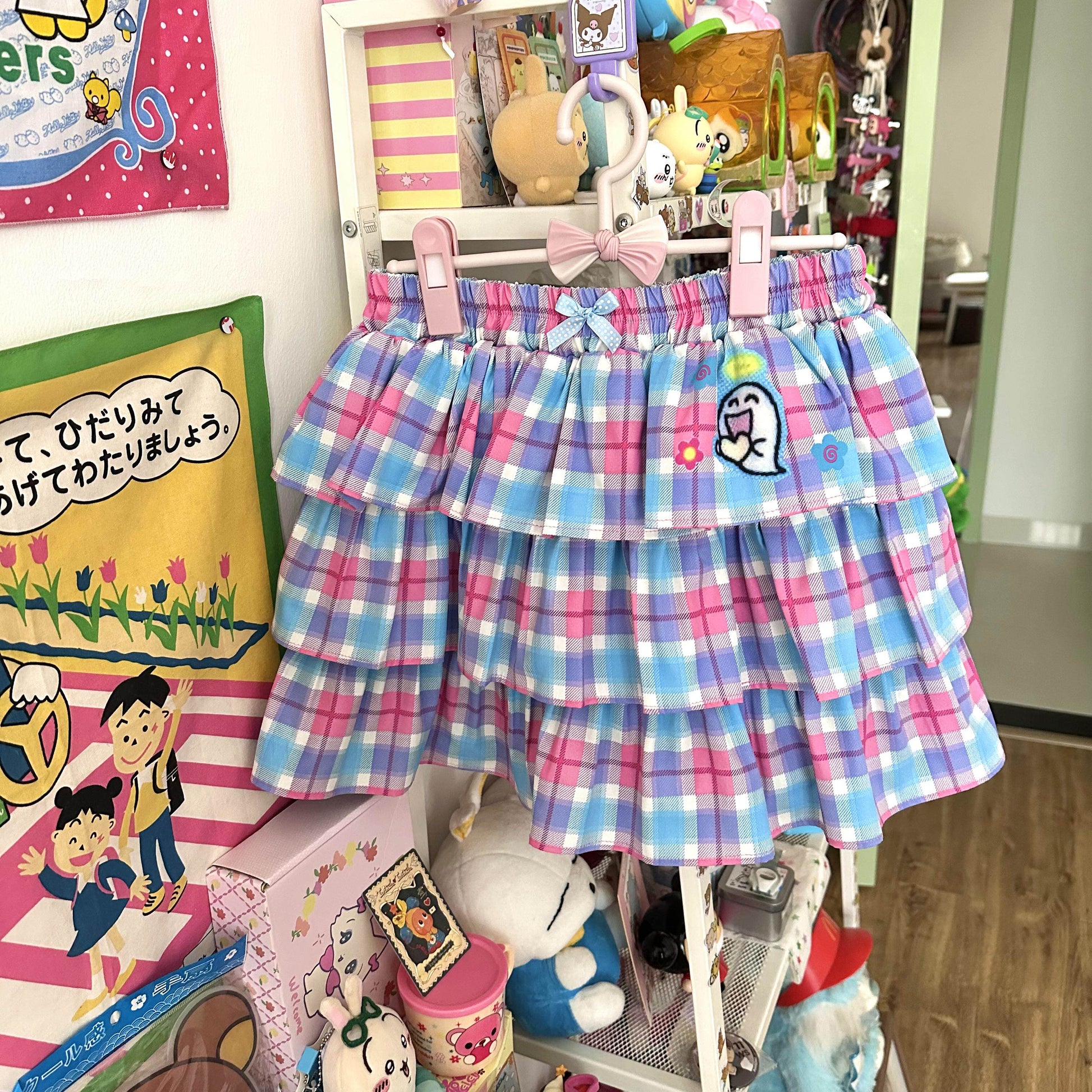 Bodytalk - Pink Blue Plaid Skirt skirt bodytalk