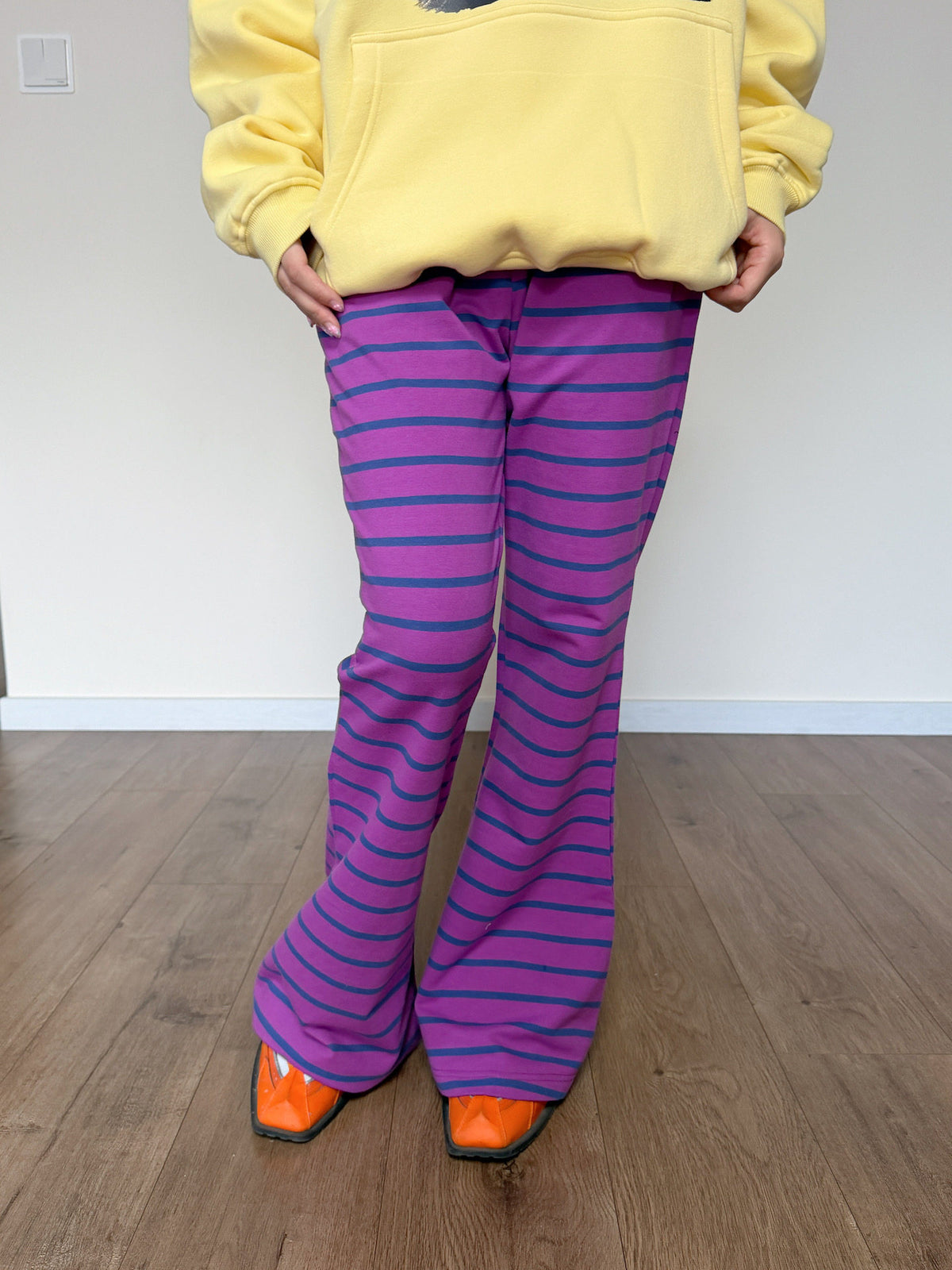 bunnybunnygun - Striped Wide-Leg Flare Pants PANTS bunnybunnygun
