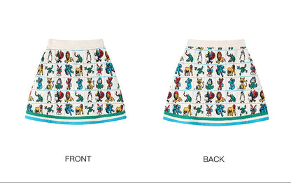 tntntutu - Colorful Animal Jacquard Knit A-Line Skirt skirt tntntutu