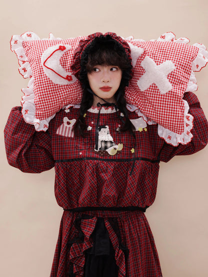 SemenCoicis - Vintage Patchwork Embroidered Plaid Shirt shirt SemenCoicis