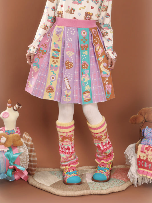 LutraJump - Decora Kei Plaid Knit Skirt skirt Lutra Jump