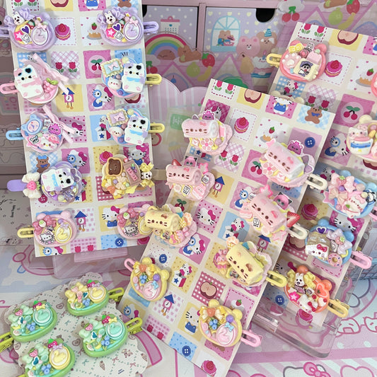 Sweet Star - Cute Cream Edge Clip Set 10pcs