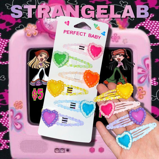 Strangelab - Decora Kei Candy Heart Clips hair clip strangelab