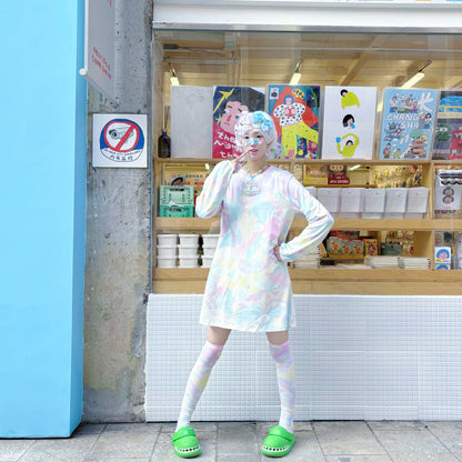 Rainbow Universe RUX - Pastel Decora Puff Sleeve Dress dress Rainbow Universe RUX