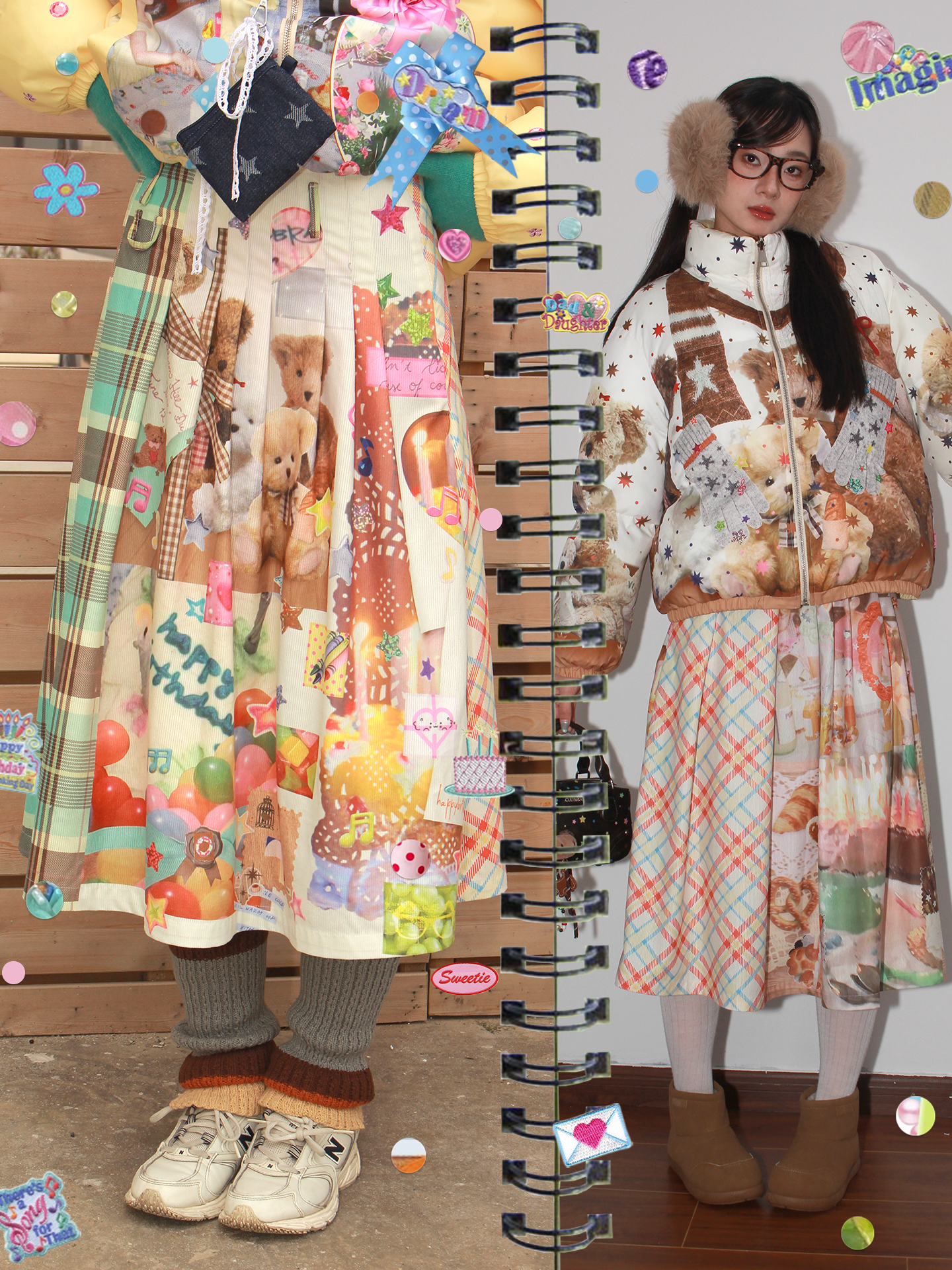 NeogoMade - Kawaii Retro Plaid Reversible Skirt skirt NeogoMade