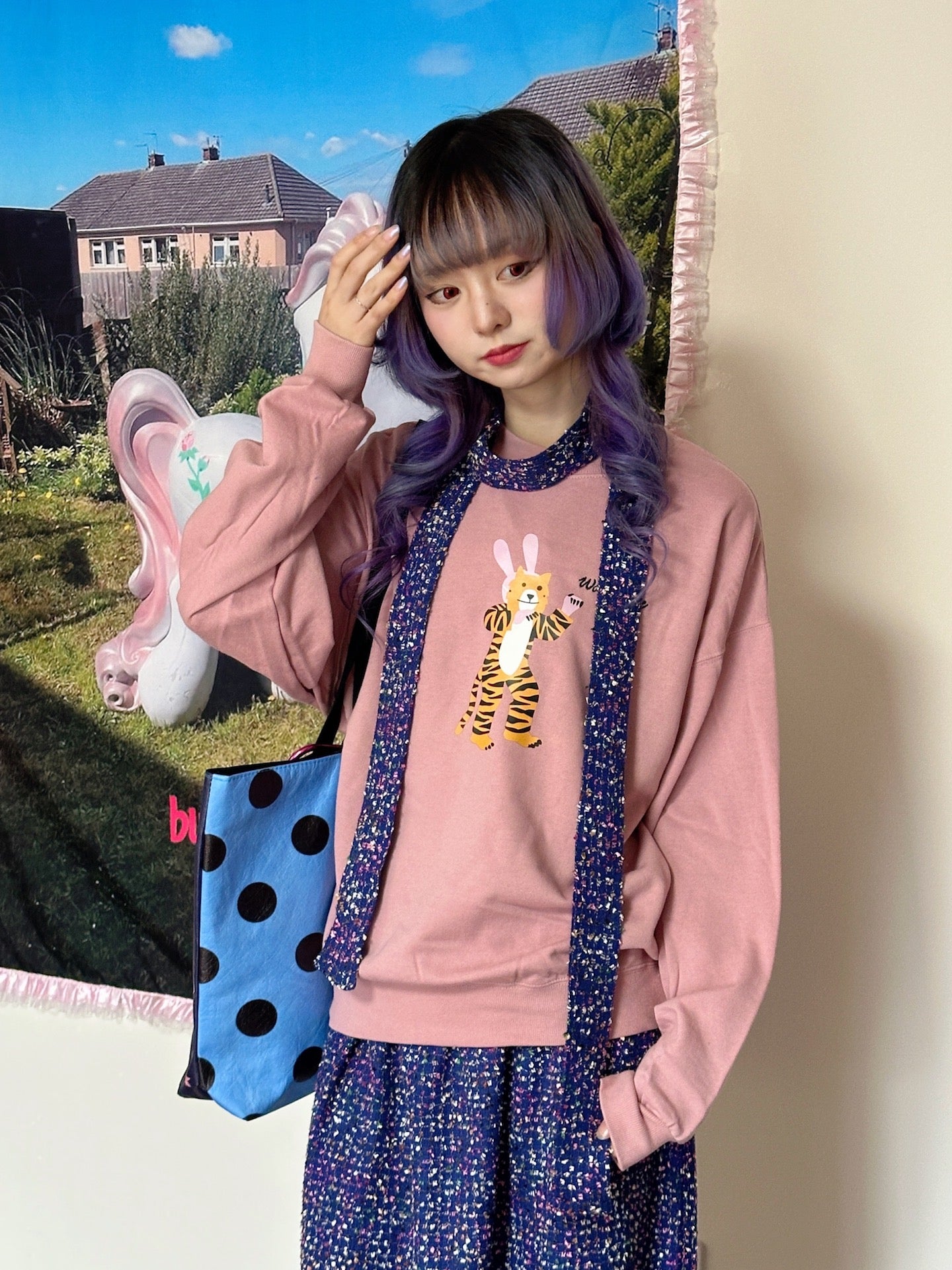 bunnybunnygun - Harajuku Cartoon Print Crewneck Sweatshirt sweatshirt bunnybunnygun