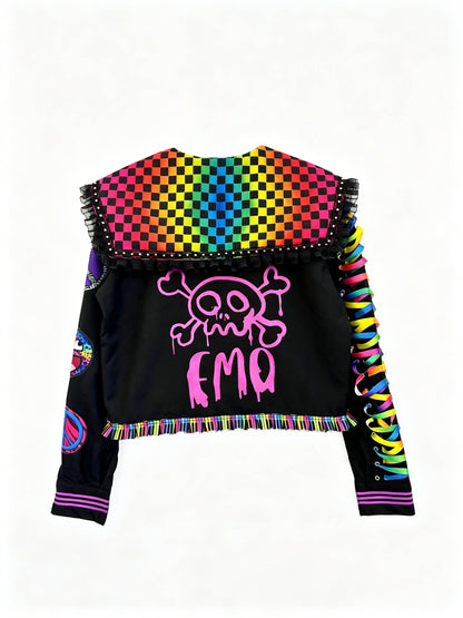 Red Devil - Neon Rainbow Patchwork Sailor Set shirt Red Devil