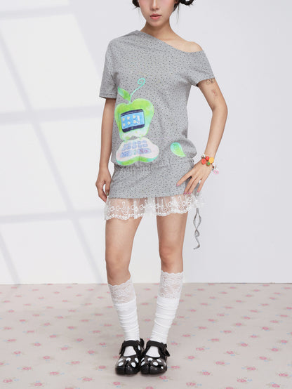 FRUITS - Apple Star Off-Shoulder Dress dress Fruits S