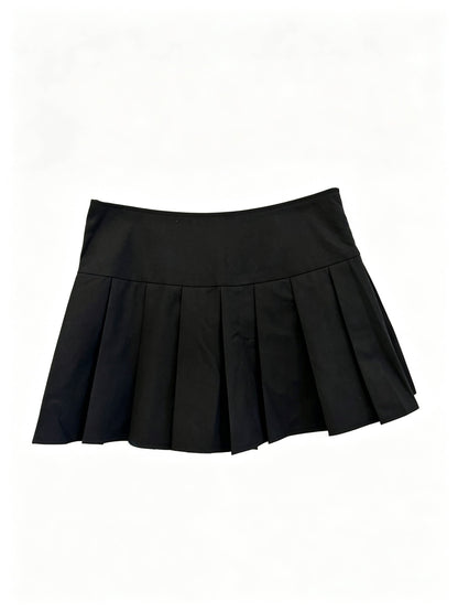 Red Devil - Lace Pearl Bow Pleated Mini Skirt skirt Red Devil