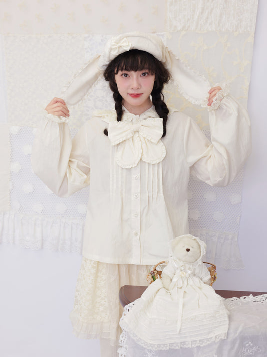 SemenCoicis - Lace Hood Bow Blouse shirt SemenCoicis