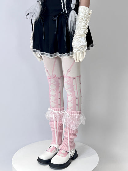 Hot BonBon - Pink Harajuku Printed Tights tights Hot BonBon