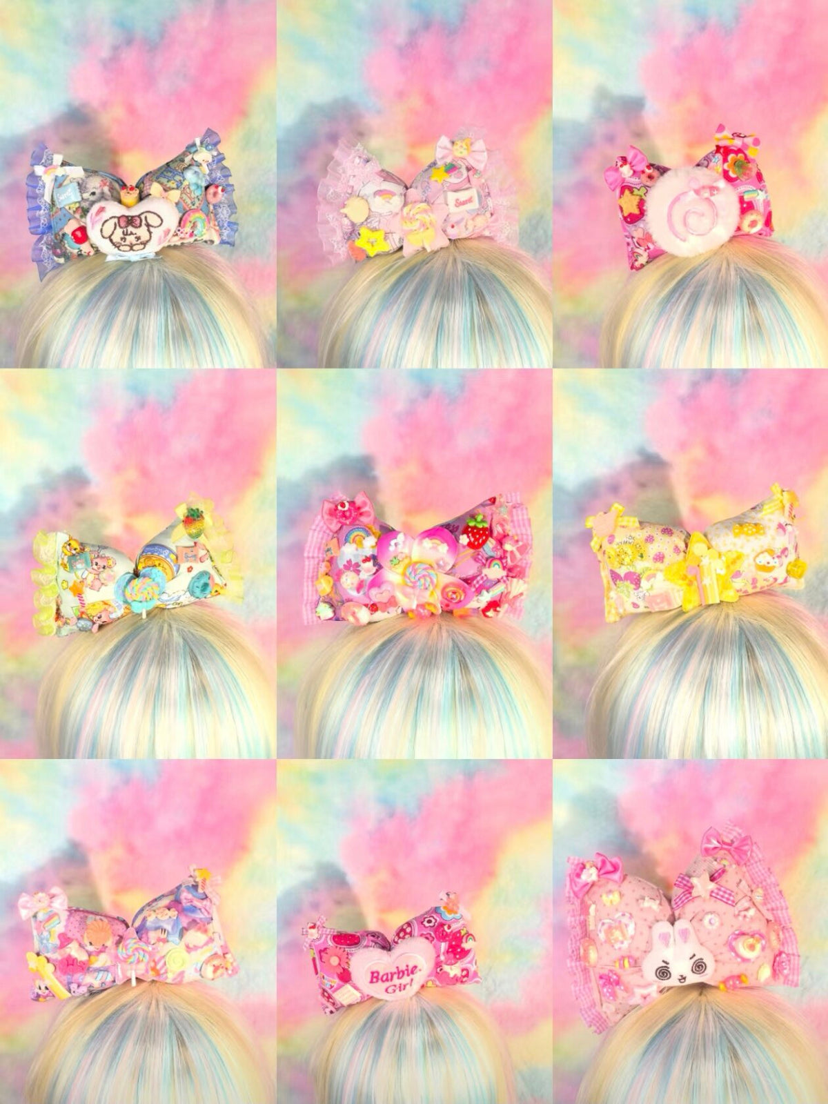 Luckywishstar - Colorful Padded Bow Hair Clip hair clip Luckywishstar