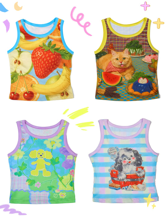 MeowMeow Bug – KidCore Printed Sleeveless Tank Top vest MeowMeow Bug
