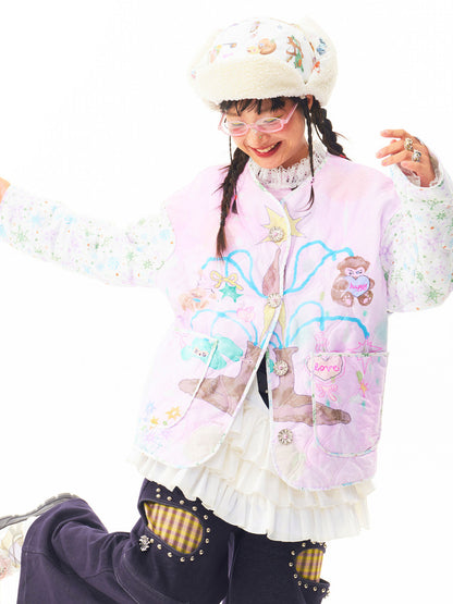 sillysis - Pink Kawaii Reversible Jacket jacket sillysis