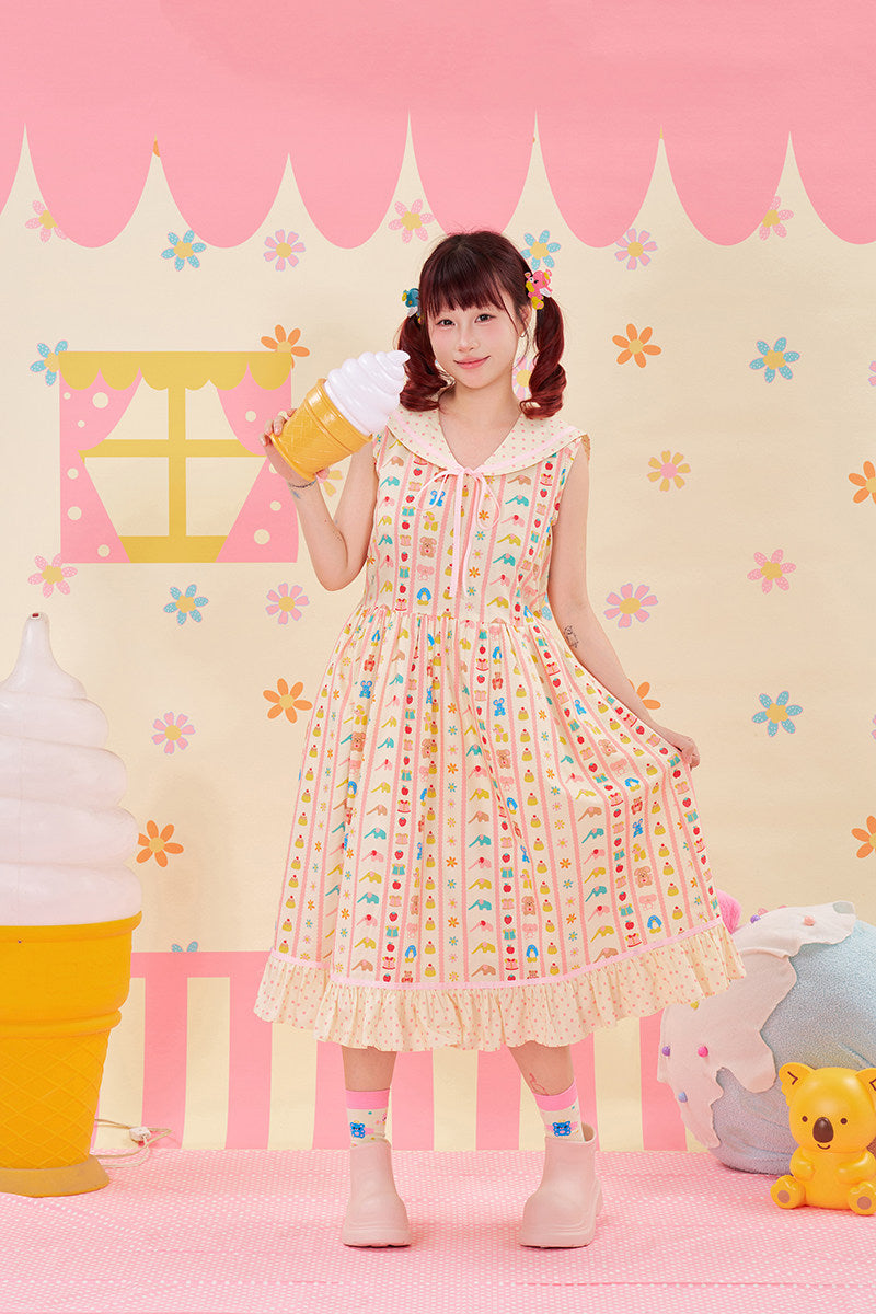NIKKOU - Animal Print Sailor Dress dress Nikkou home