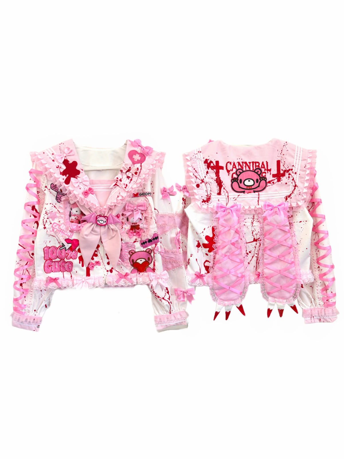 Red Devil - Gloomy Bear Bunny Ear Sailor Jacket shirt Red Devil S