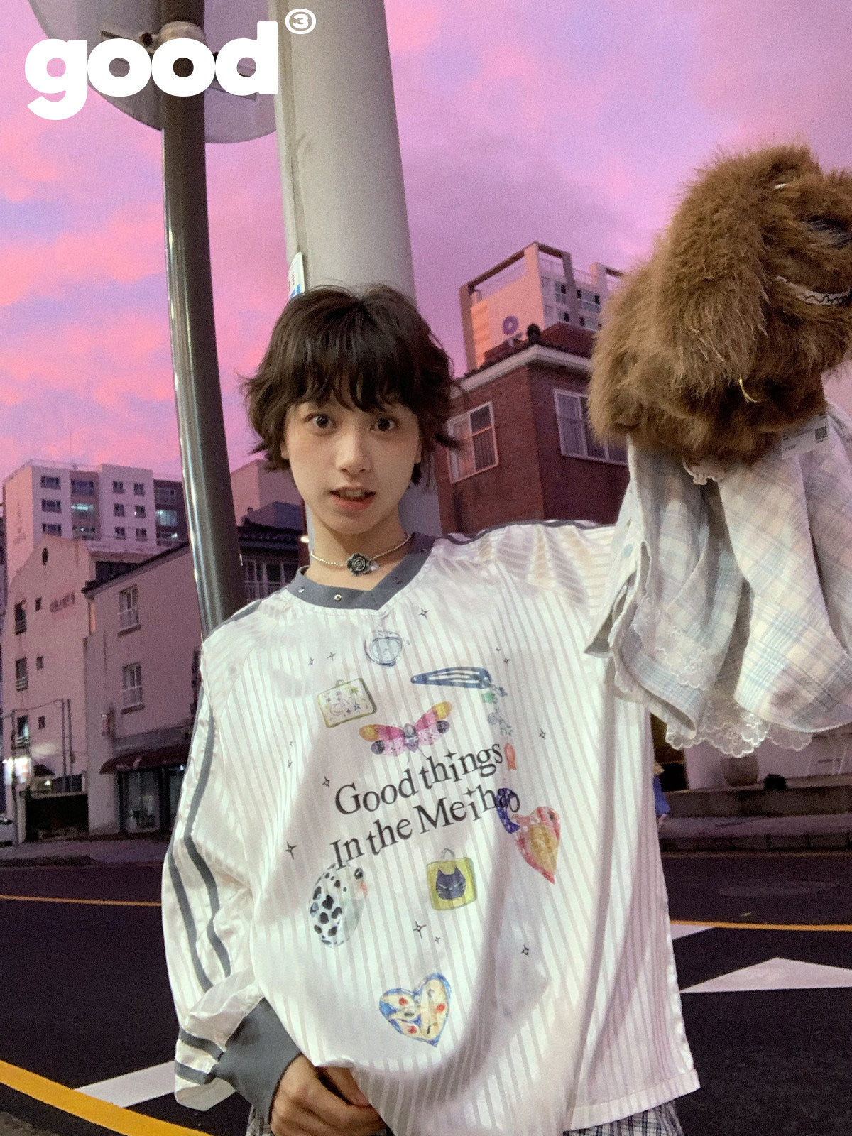 Meihao Store - Blokette Graphic Jersey Top tshirt meihao store