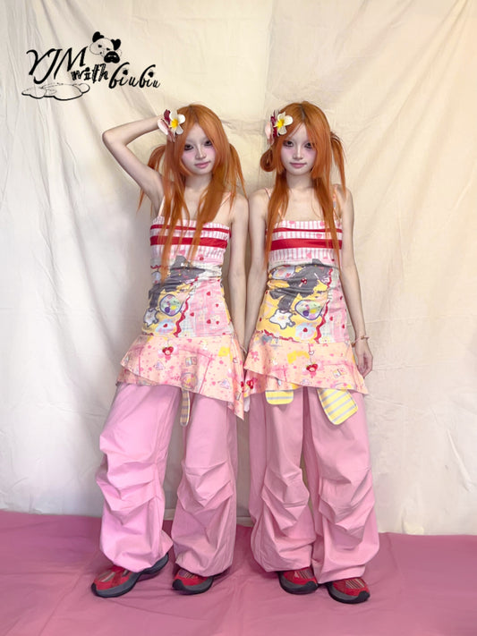 YJM with biubiu Asymmetrical Slip Dress – Y2K Harajuku Kawaii Style Dress dress YJM with biubiu