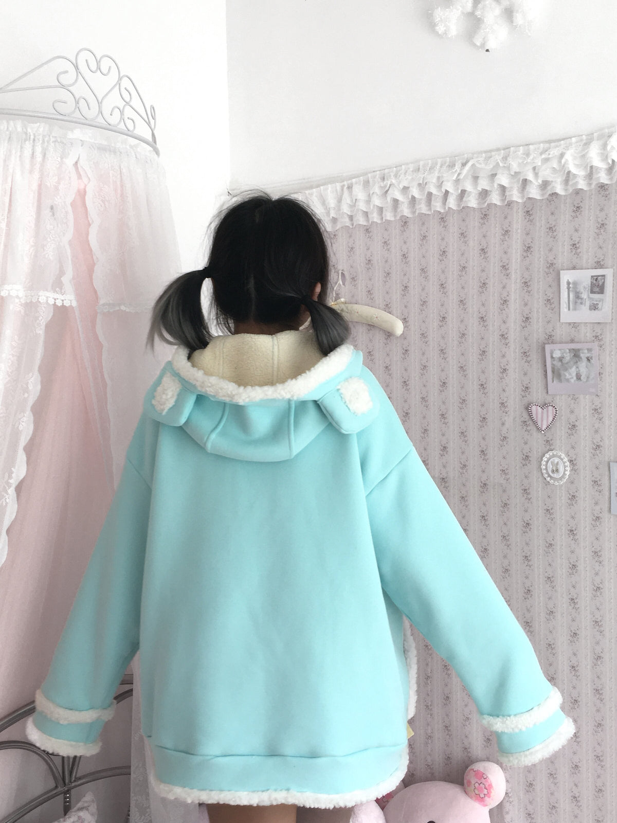 Three Poisons - Fleece-Lined Bow Hooded Sweatshirt hoodie Three Poisons