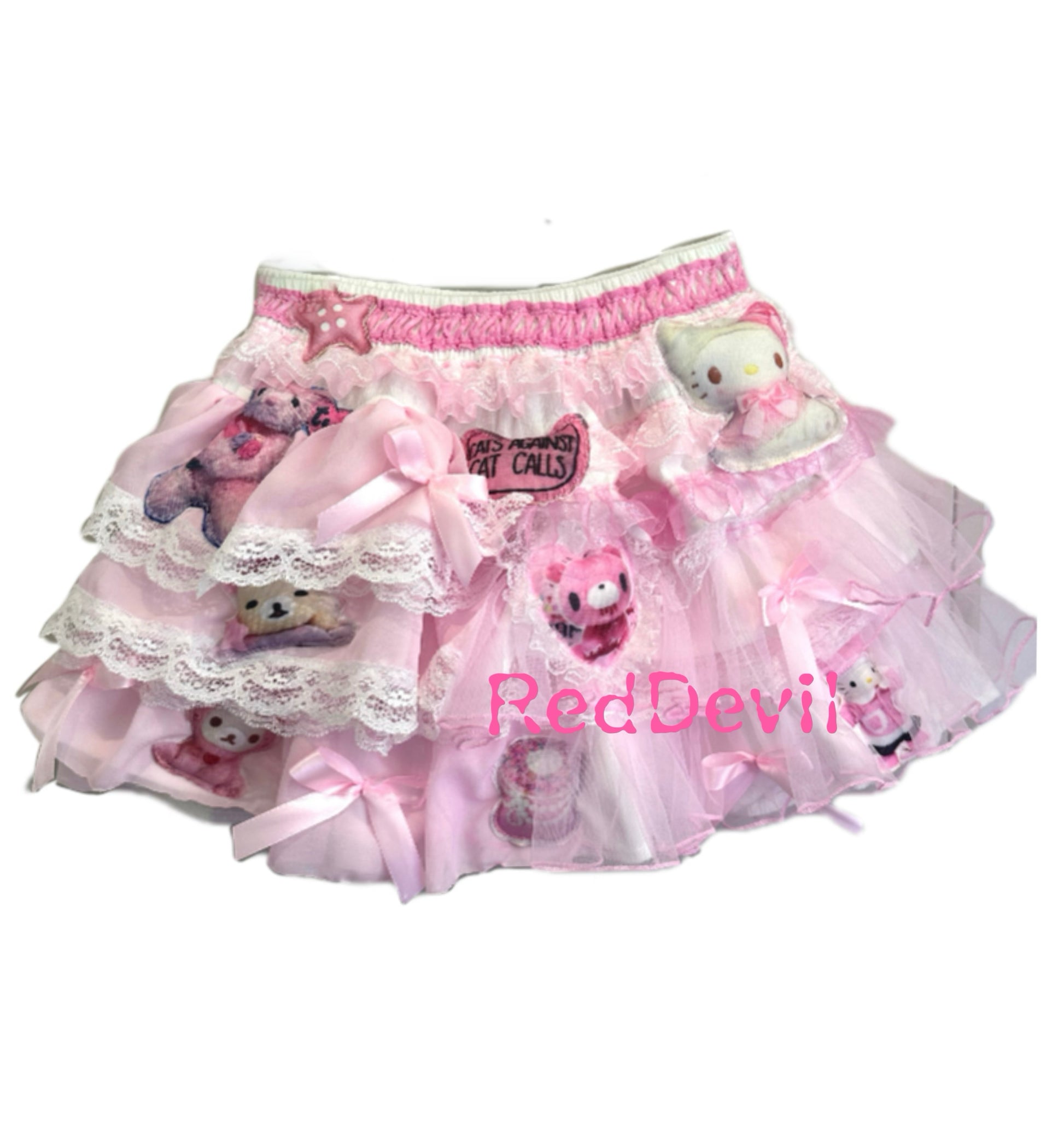 RedDevil Visual Kei Puffy Skirt | Sweet Harajuku Subculture Mini Skirt skirt Red Devil