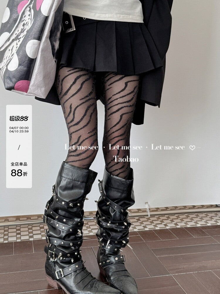 LET ME SEE - Zebra Sheer Tights tights let me see