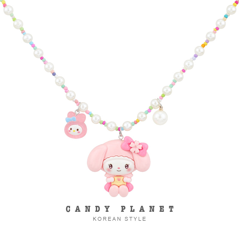 Candy Planet - Decora Kei Pink My Melody Beaded Necklace necklace candy planet