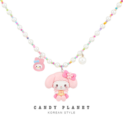 Candy Planet - Decora Kei Pink My Melody Beaded Necklace necklace candy planet