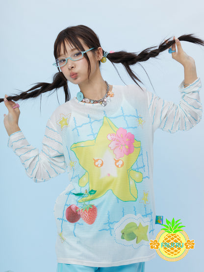 Frufru Starfruit Cartoon Print T-Shirt | Long Sleeve Kawaii Harajuku Top shirt frufru