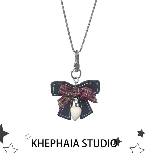 KHEPHAIA - Red Bow Pendant Necklace necklace KHEPHAIA