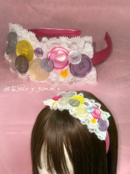 Salty Gummy - Vintage Button Lace Headband headband Salty Gummy