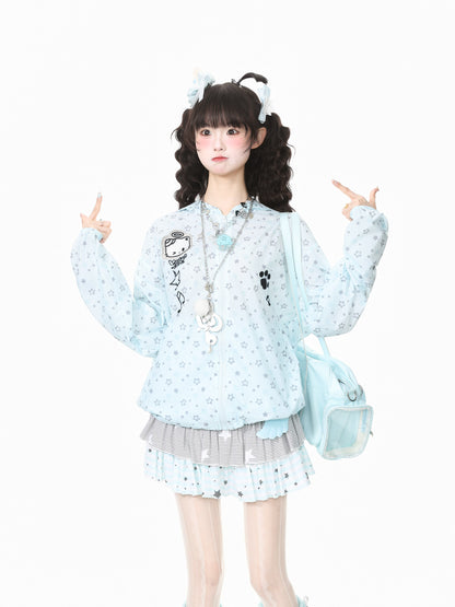 Languid Park - Cat Embroidered UV Protection Jacket jacket Languid Park