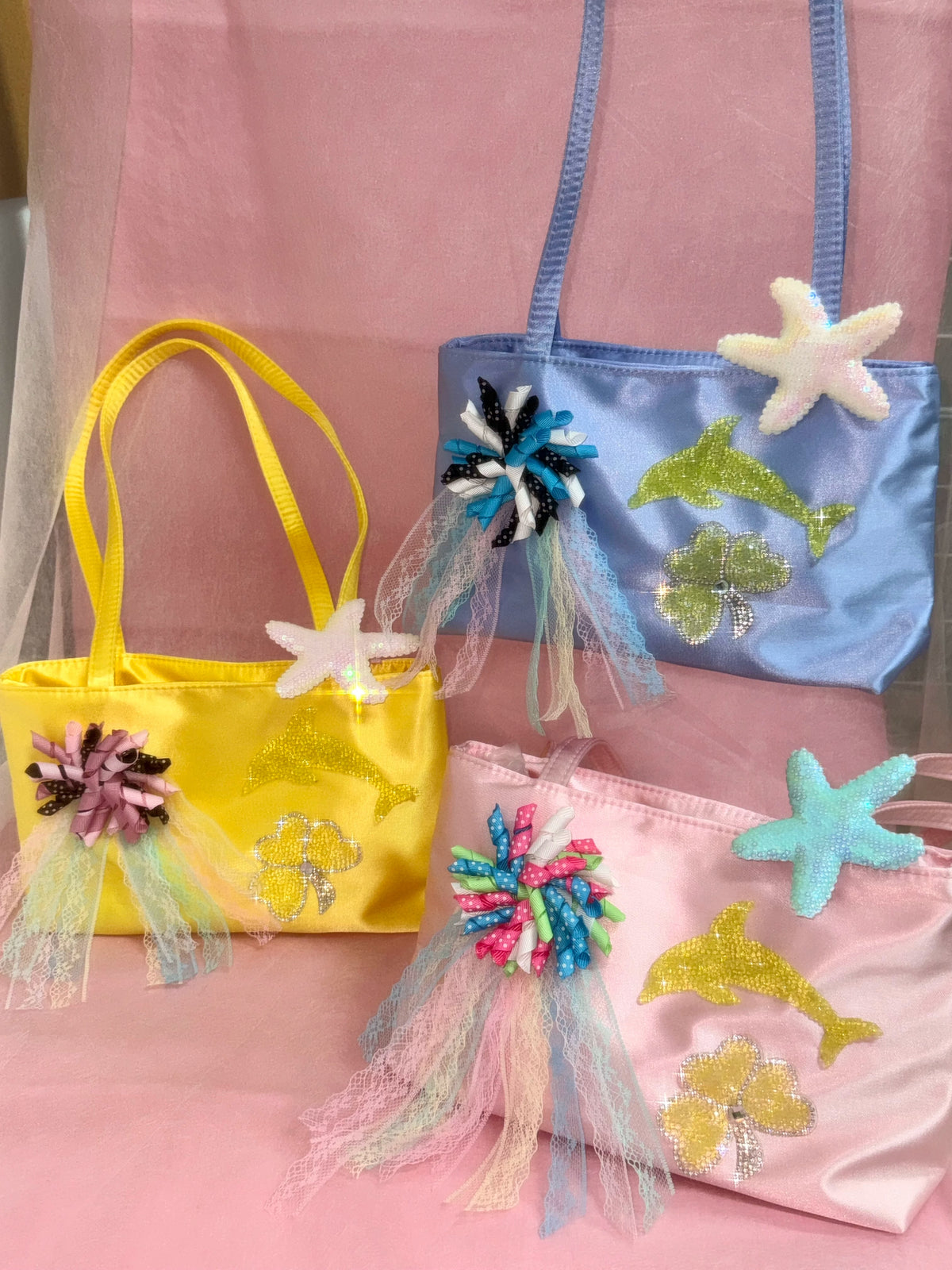 Salty Gummy - Y2K Satin Dolphin Shoulder Bag bag Salty Gummy
