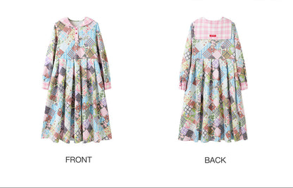 tntntutu - Teddy Patchwork Sailor Collar Dress dress tntntutu