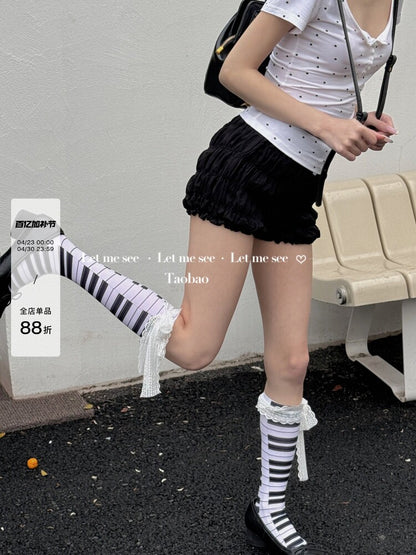 LET ME SEE - Polka Note Lace Socks socks let me see