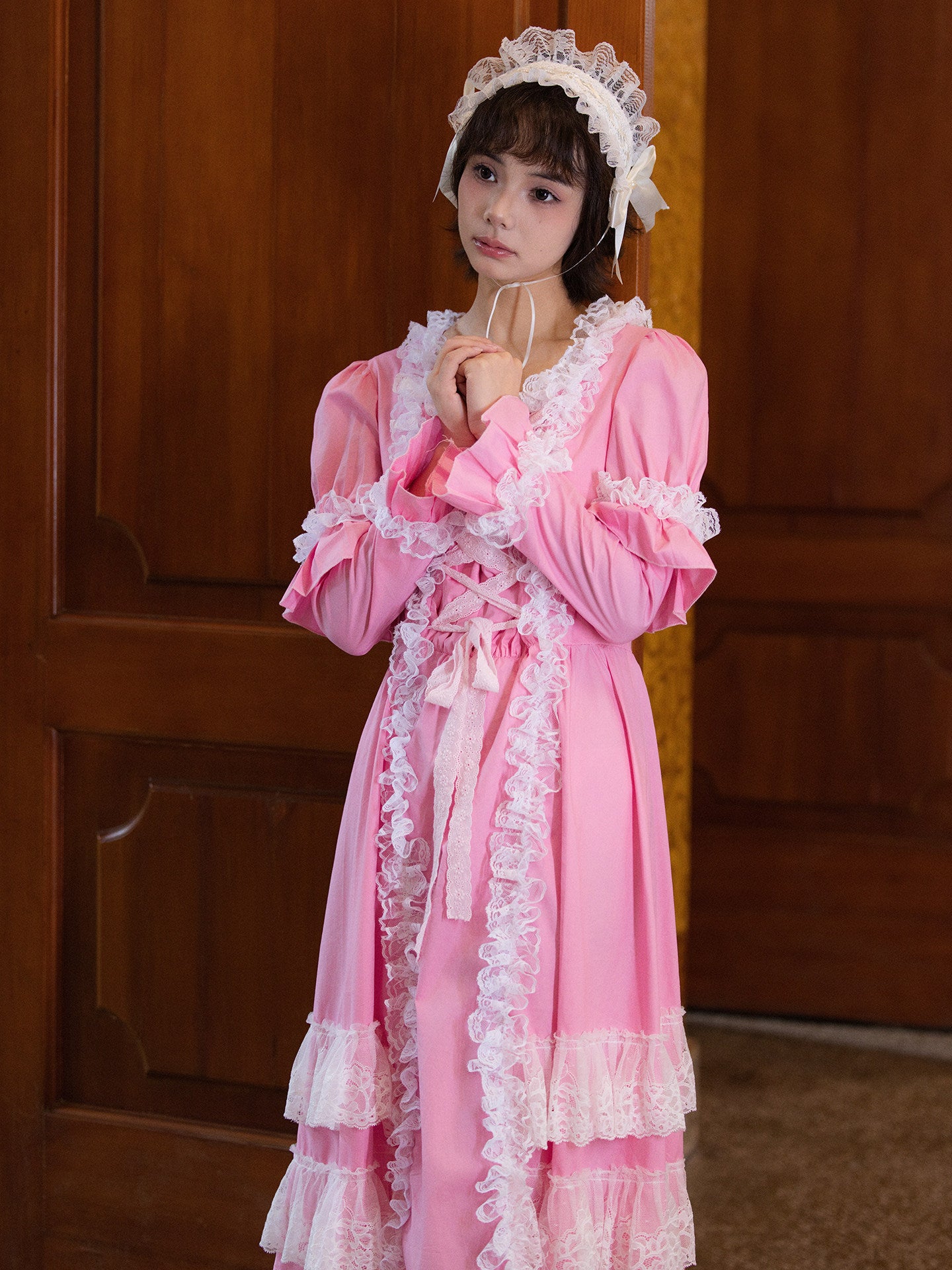 Nanjun Vintage - Pink Lolita Cotton Dress dress Nanjun Vintage