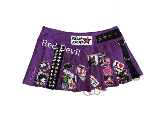 Red Devil - Punk Emo Studded Pleated Skirt skirt Red Devil