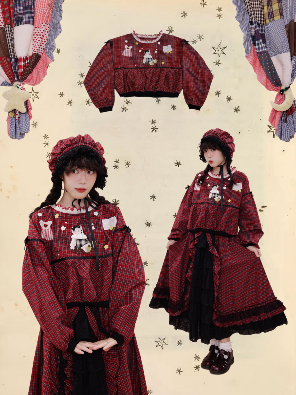 SemenCoicis - Vintage Patchwork Embroidered Plaid Shirt shirt SemenCoicis