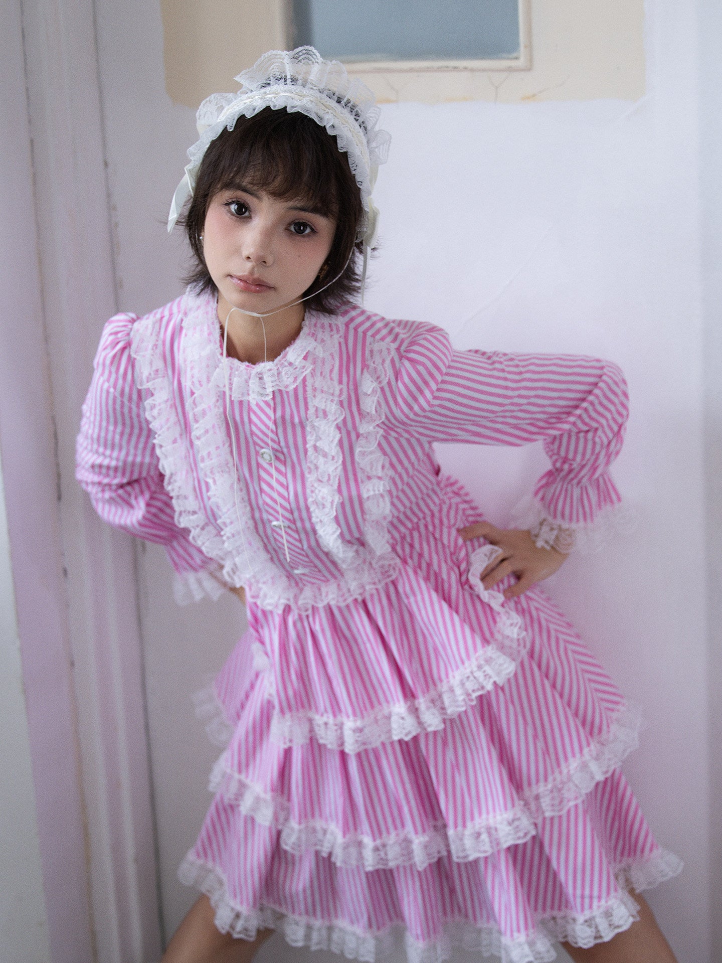 Nanjun Vintage - Pink Lace Cake Dress dress Nanjun Vintage