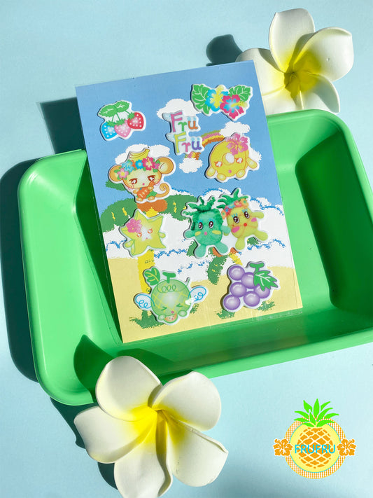 Frufru 3D Puffy Fruit Stickers | Kawaii Stationery Decoration sticker frufru
