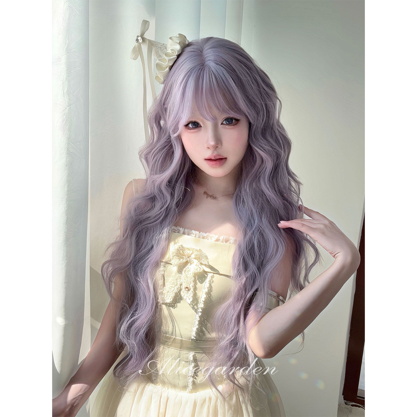 Alice Garden - Ash Purple Long Curly Wig wig Alice Garden