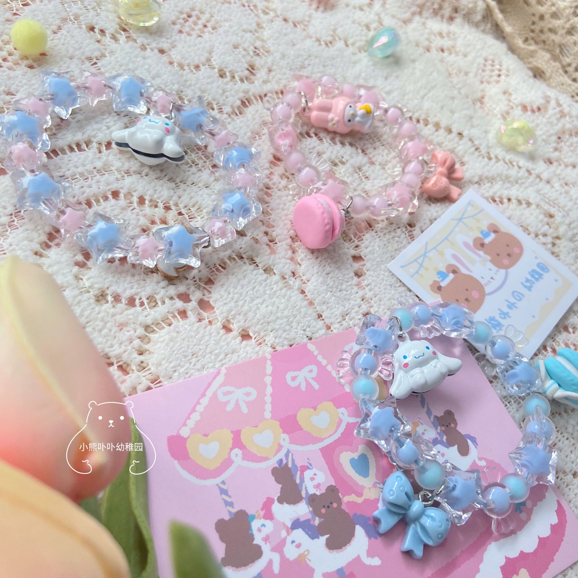 Bear Doll Handmade Decora Bracelet | Kawaii Dopamine Beaded Jewelry bracelet Bear Doll