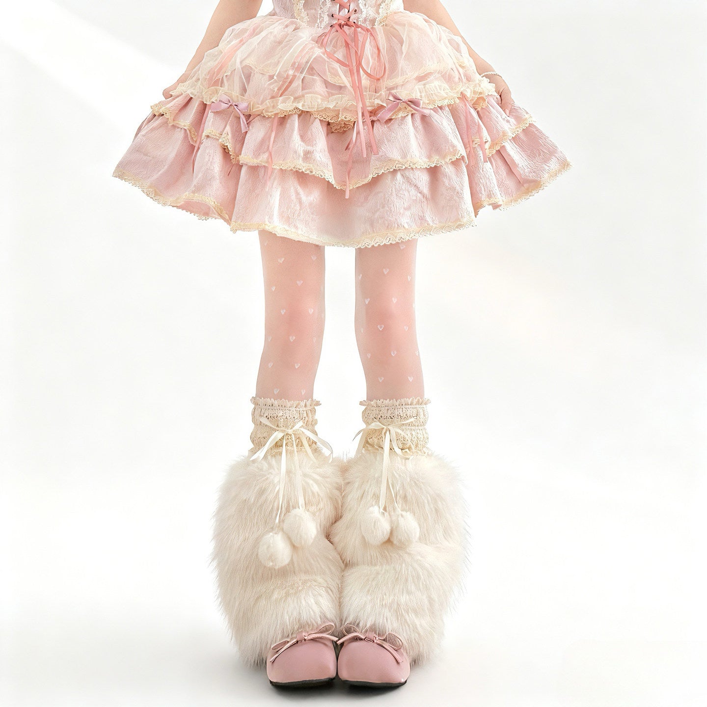 2 Bears - Y2K Faux Fur Leg Warmers Socks leg warmmers 2 bears