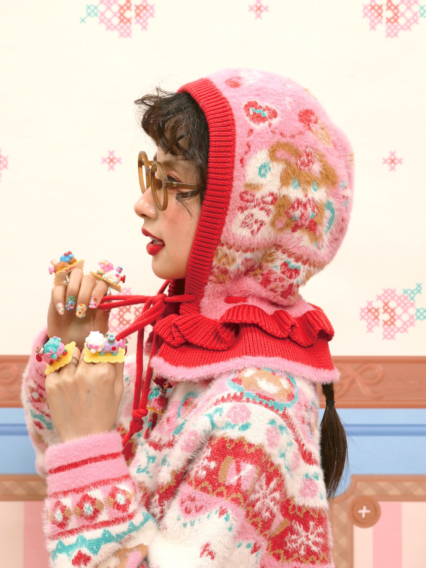 Lutra Jump - Decora Faux Fur Bunny Bonnet hat Lutra Jump