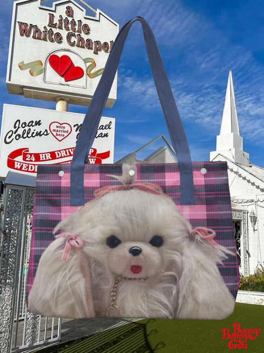 bunnybunnygun - Plaid Canvas Tote Bag bag bunnybunnygun
