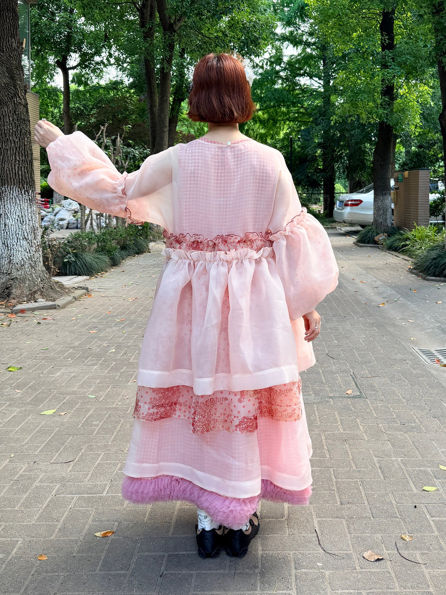 DADANAKO - Printed Organza Sheer Overlay Top | Kawaii Harajuku Layering Outerwear
