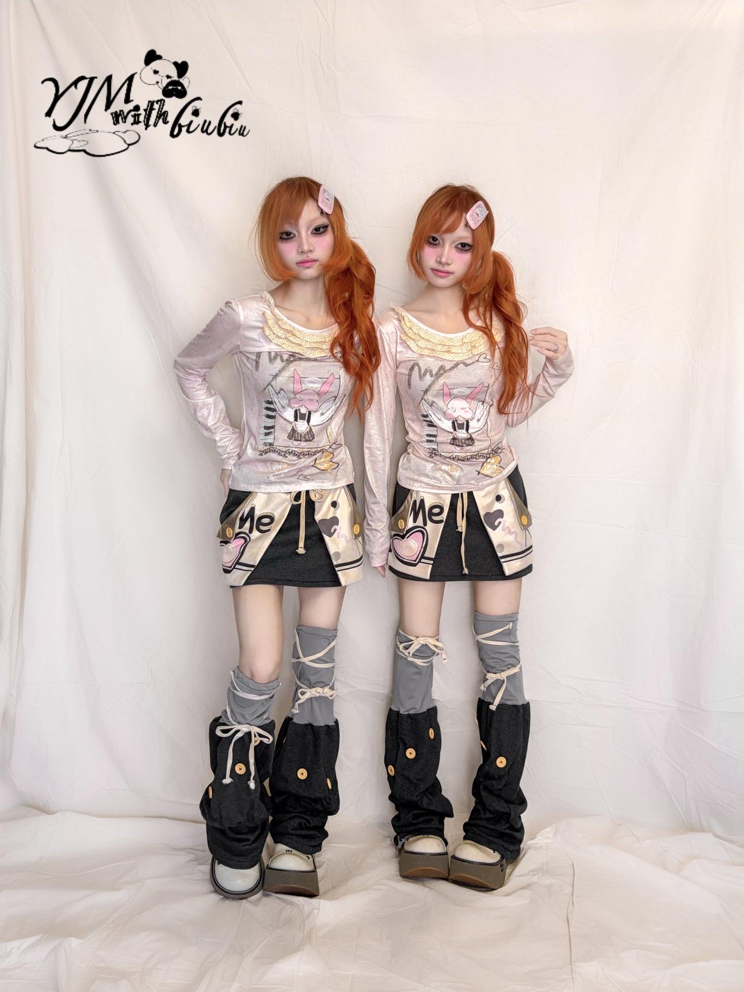 YJM with biubiu - Black Gilded Pocket Mini Skirt skirt YJM with biubiu