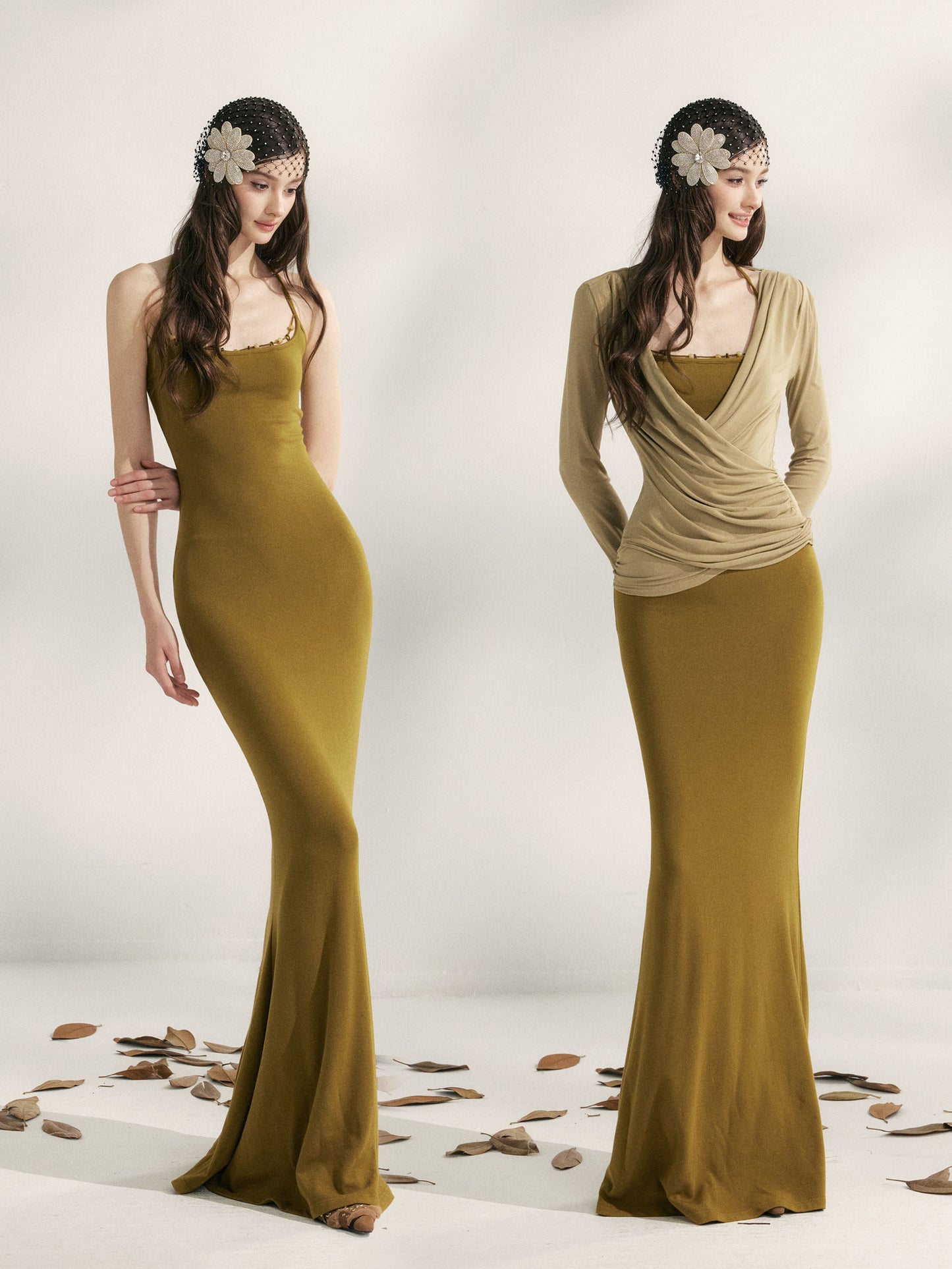 YZZI HE - “Evening Blossom” Halter Mermaid Knit Dress dress YZZI HE